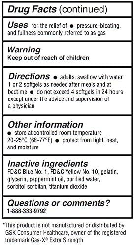 Cabinet: Maximum Gas Relief for Adults w/Active Ingredient Simethicone 125mg Compares to Gas-X Extra Strength®, Relief for Bloating, Burping, & Cramps, Includes 1 Refillable Medicine Jar, 75 Softgels