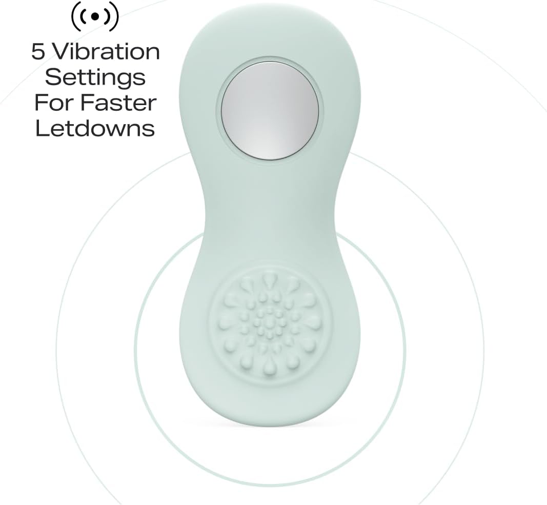 Zomee 3-in-1 Lactation Massager showing 5 vibration settings