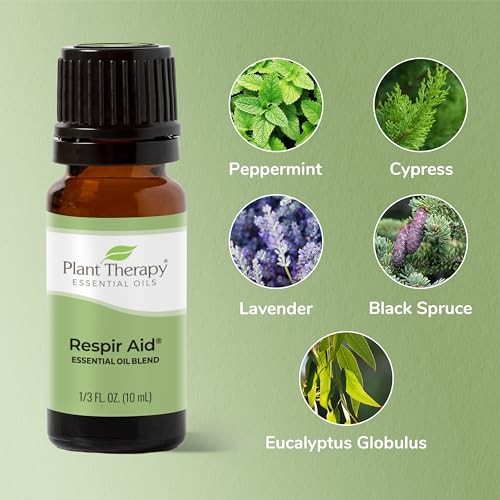 Plant Therapy Respir Aid Essential Oil Blend 100 mL (3.3 oz) Sinus, Airway and Congestion Clearing Synergy Blend 100% Pure, Undiluted, Natural Aromatherapy, Therapeutic Grade