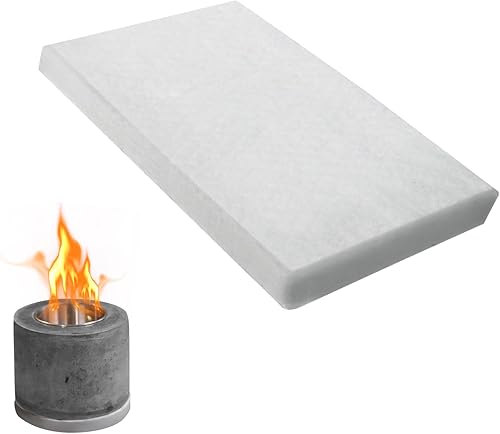 MADHOLLY Lana de cerámica de alta calidad de 12 x 8 x 1 pulgada de grosor para hoguera de mesa portátil para extender el tiempo de combustión,