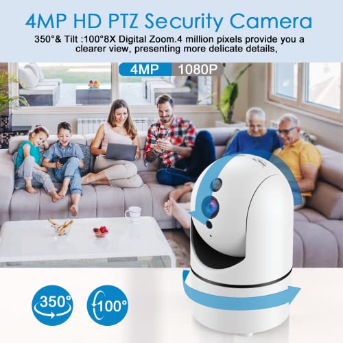Dericam 2.5K Indoor Camera Home Security Surveillance,Hd Pet/Dog/Cat Camera With Night Vision & Phone App, 360° Smart Wifi Cameras Compatible With Alexa, 2-Way Audio, Motion Detection #TOP1