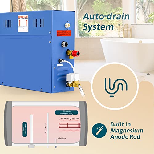 Hapyvergo Steam Shower Generator Kit 6Kw For Bath Sauna Spa, Self-Draining System, Aromatherapy Steam Head, Led Waterproof Controller 77-131℉ For Home Commercial Use #TOP2