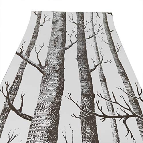 Papel Tapiz 3D Papel Pintado de Abedul/Mariposa Papel de Contacto Autoadhesivo Multicolor 45cm x 3m
