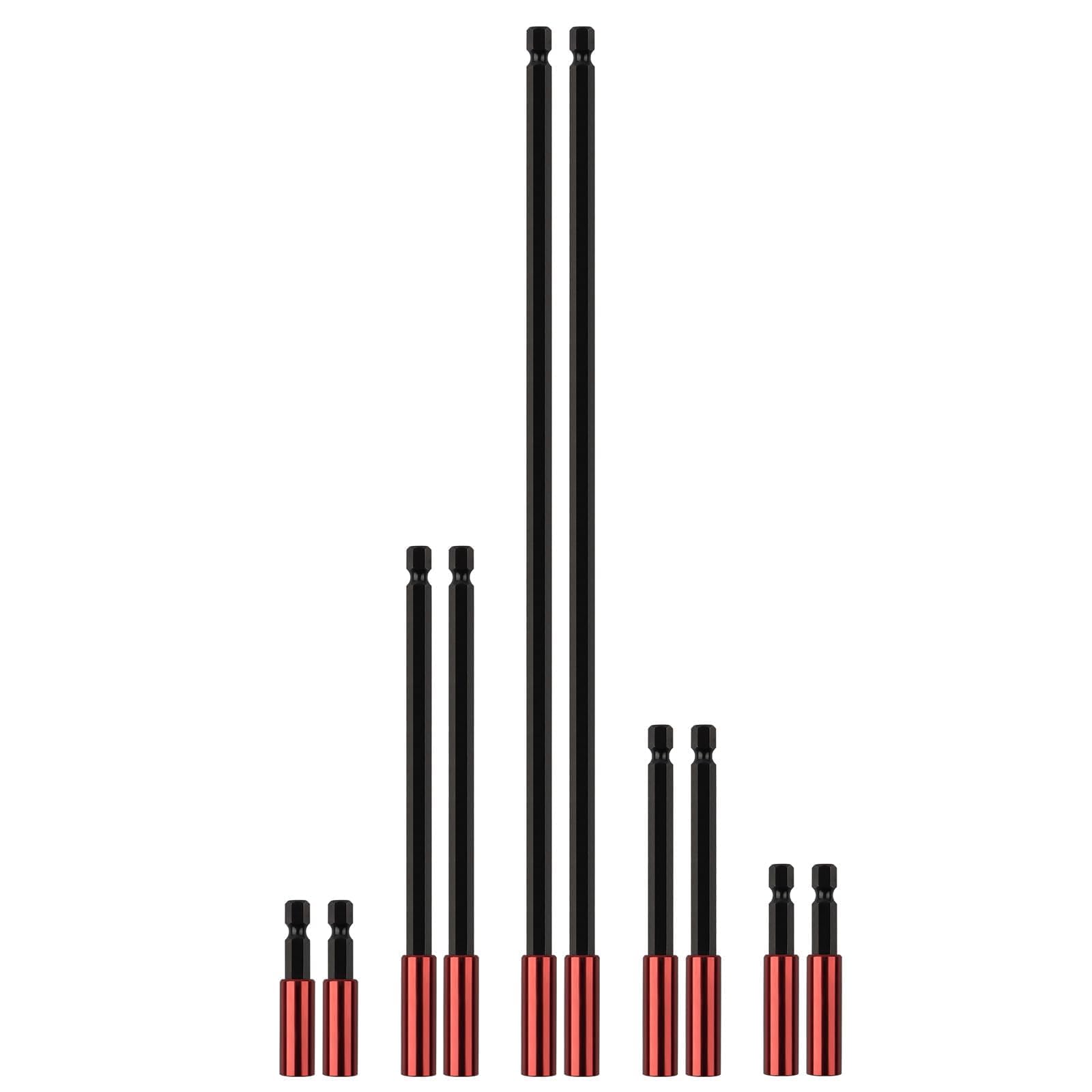 Rocaris 10 Pack Strong Magnetic Drill Bit Extension Holder, 1/4" Hex Shank, S2 Steel Magnetic Screwdriver Extension for Impact Driver, 2 inch, 2.35