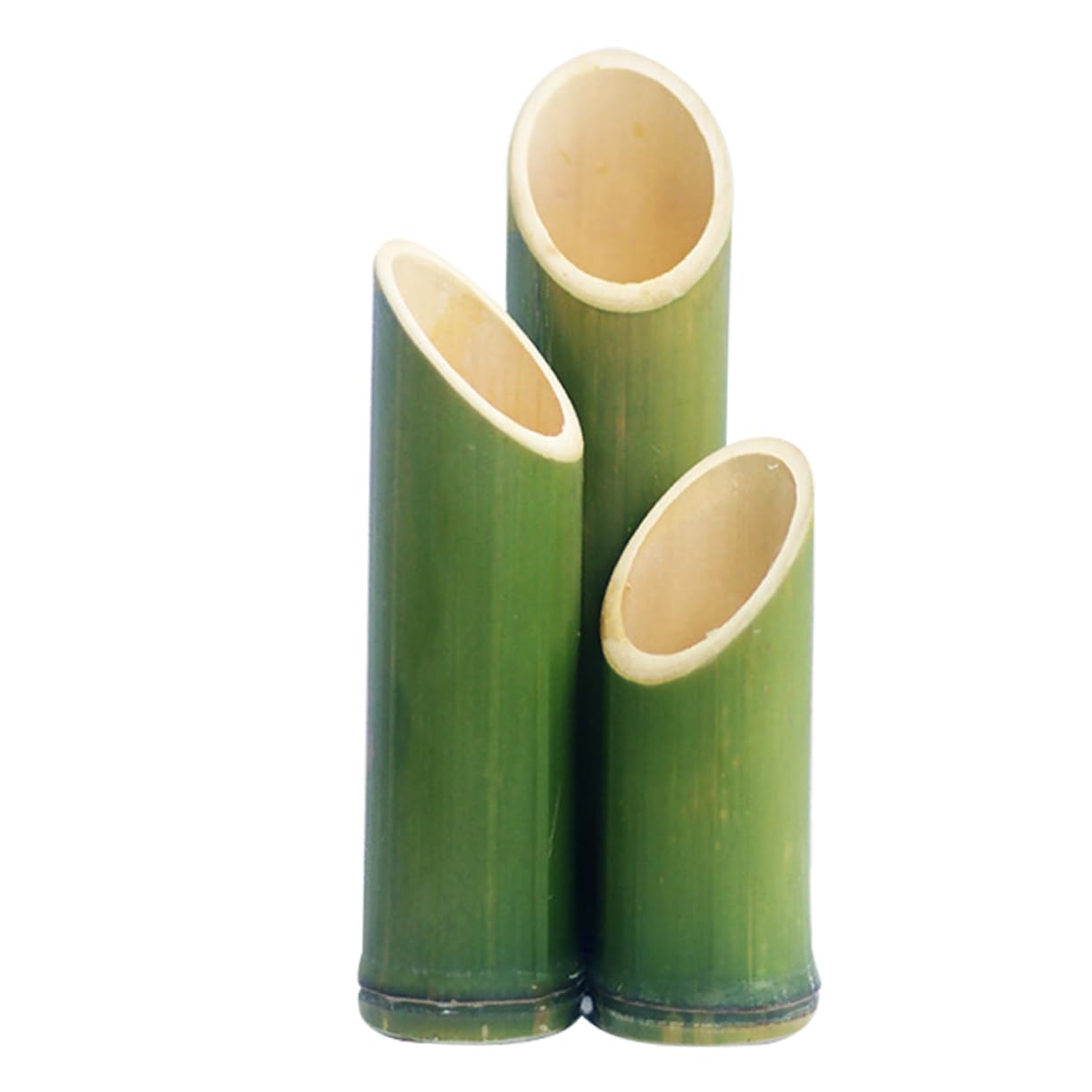 HAWILLOSCH 3Piezas Jarrón de Bambú Minimalista para Flores Macetas Decorativas de Tubo de Bambú para Oficina y Hogar Diseño Artístico para Flores Secas y Altura