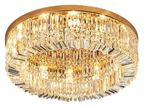 Lustre plafonnier cristal poli chromé design chic salon et chambre D80cm