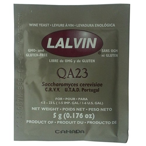 5x Lalvin QA23 White Wine Yeast 5g Sachet 16% Homebrew Wine Making 4.5L-23L