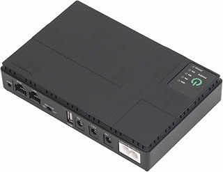 UPS Battery Backup and Surge Protector, 5V/9V/12V 2A POE/15V/24V 1A Uninterruptible Power Supply with 6 Outputs & USB Charging Port, Standby UPS System for Camera, Router, Modem