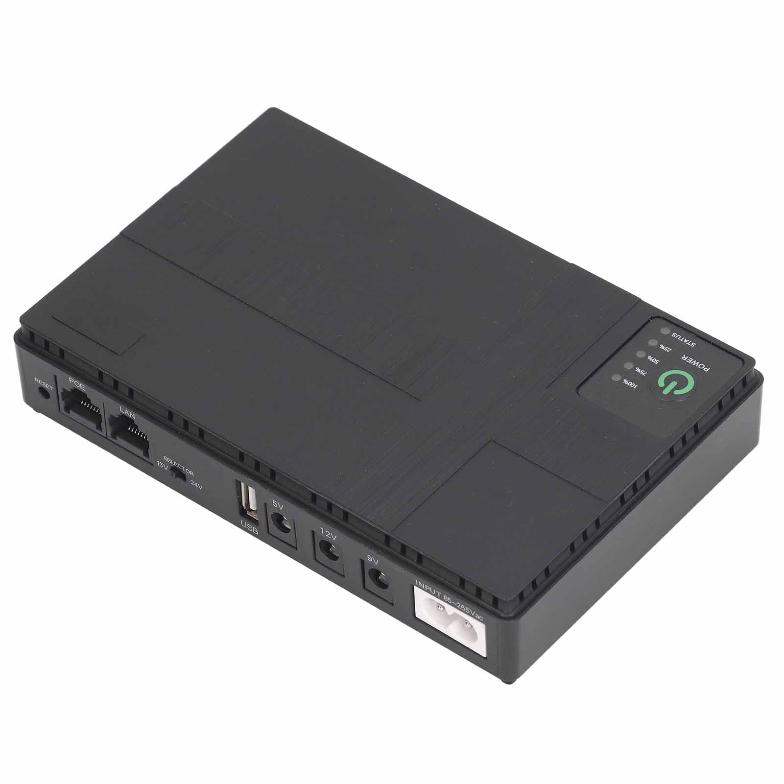 Cocoarm Katę Kopii Zapasowej Baterii Black Mini UPS, Zasilanie Baterii Zapasowej 10400 MAh, Zasilacz Nieprzerwany 5V 9V 12V 2A Poe 15V 24V 1A (wtyczka UE)