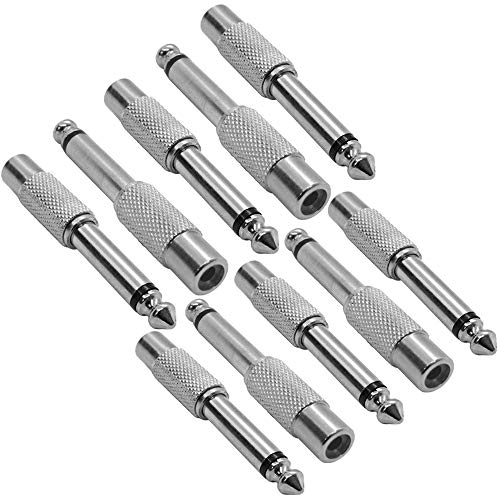 Adaptadores RCA hembra a macho TS de 1/4" para conectar altavoces y mesas de mezcla