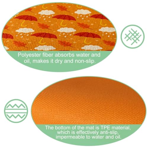Alfombrillas de cocina VAPOKF de diseÃ±o elegante lavable y base absorbente 6