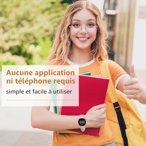 AOOSU Montre Digitale Femme, LED Montre Numérique avec Chronomètre, Chronographe de Sport Bracelet en Silicone Fonction Réveil Cadran Lumineux Facile À Lire – vue 7
