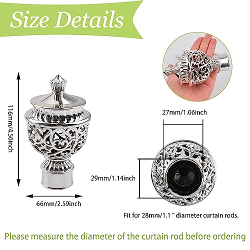 Ufurmate UF-HA1291-G-US Curtain Finials, 6Pcs Curtain Rod Caps Vintage Drapery Pole Decorative Ends Plastic Curtains Pole Decorative End Stops, Fits Dia. 28Mm Rods For Home Window Decor thumb #1