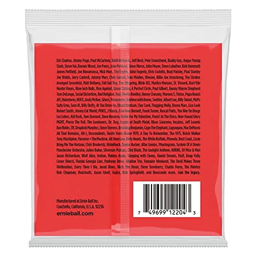 Ernie Ball Cordes filées moyennes en nickel avec cordes G filées, pour guitare électrique, calibre 13-56 - Les Beatles, Paul McCartney, John Lennon, RIngo Starr, George Harrison Ernie Ball Cordes filées moyennes en nickel avec cordes G filées, pour guitare électrique, calibre 13-56 – Image 3
