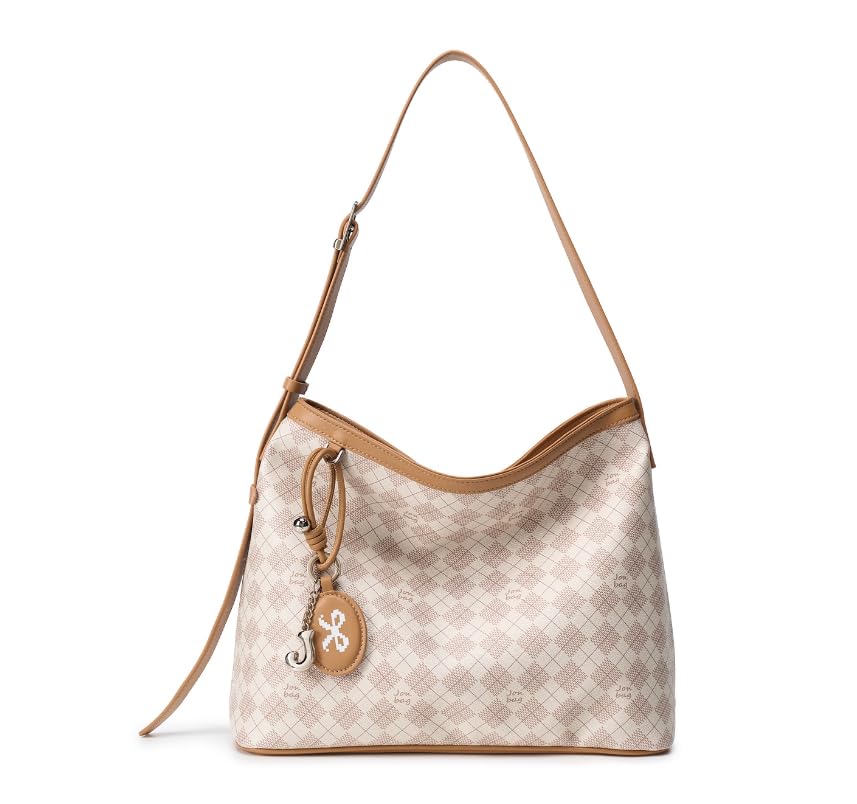 JONBAG モノグラム柄 トートバッグ レディース PVC 大容量 軽量 調節可能ショルダーストラップ 肩掛け 斜め掛け 通勤 通学 旅行 ギフト