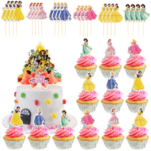 Topper de Gâteau Enfants, 25PCS Cupcake Toppers Décorations, DIY Fournitures de Décoration de Gâteaux, Décoration de Gâteau à Thème, Cake Toppers Fête Décoration pour Enfant Cover