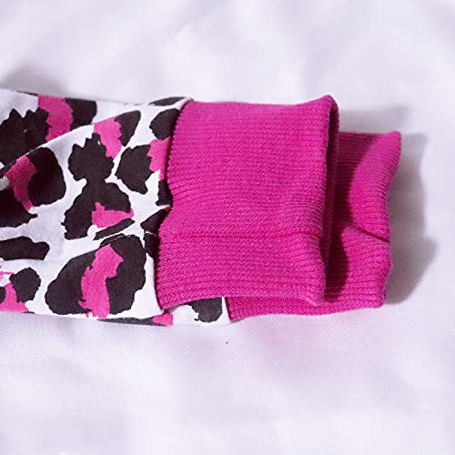 Miaododo Medium Large Dog Dresses Pajamas，Leopard Prints Ribbon Lightweight Pullover Dog Onesie Shirt,Full Coverage Dog Pjs Dog Jumpsuit Clothes Apparel (30, Dark Pink) #TOP7
