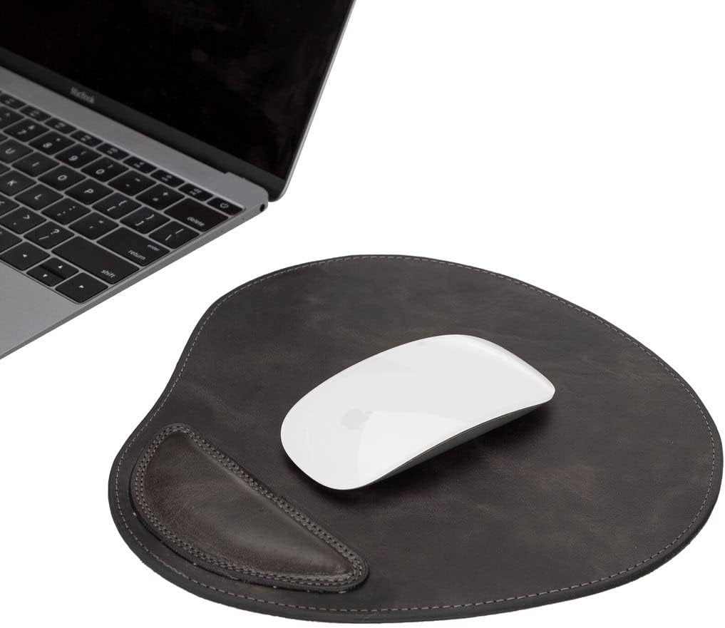HARDISTON Genuine Leather Mouse Pad with Wrist Support & Non-Slip Base, Desk Home Office Gaming Laptop Computer Accessories Waterproof Mousepad with Wrist Rest (Black) image 5
