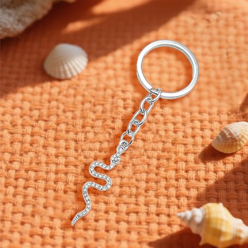Zynara Schlangen Schlüsselanhänger, Strass Schlangen Schlüsselanhänger, Geschenkidee für Frauen, Mädchen, Anhänger Personalisiert