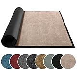 Mibao ダートトラッパー ドアマット 屋内屋外用 防水 オールシーズン 全天候型ドアマット 高耐久 滑り止め 玄関ラグ ロープロファイル 吸収性玄関マット カーペット、76.2cmx45.7cm、ベージュ
