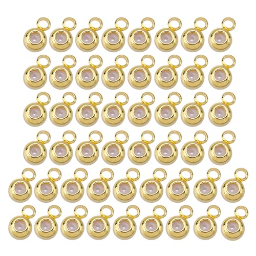 50 cuentas espaciadoras, accesorios para la fabricación de joyas, topes, perlas fáciles de enhebrar, para joyas, estructura de latón