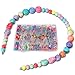 DIY Beads Set with 4 Packs String, 24 Different Types and Shapes Colorful Acrylic Beads in a Box for Children Necklace and Bracelet Crafts by STSTECH,Gift Kit for Kids