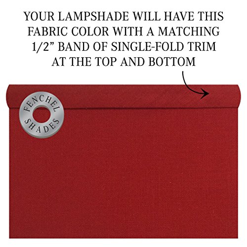 Fenchelshades.com Lampshade 5" Top Diameter X 10" Bottom Diameter X 8" Slant Height With Clip-On Attachment For Standard Edison-Style Lightbulb (Linen Rich Red) #TOP4