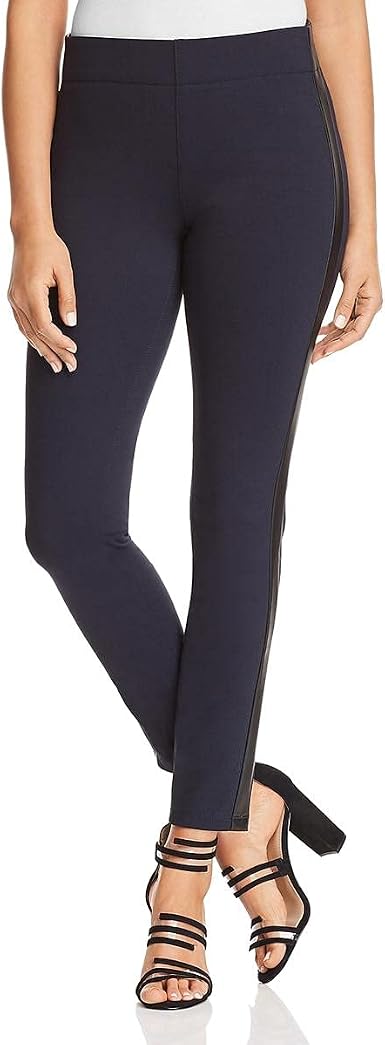 NYDJ Womens Ponte Faux Leather Trim 