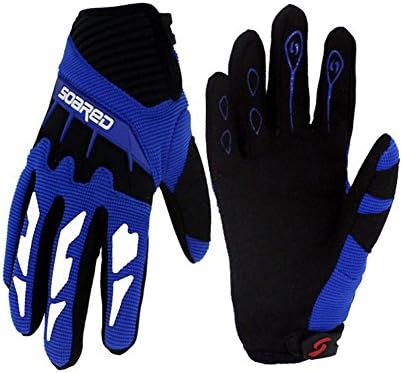 Gtopart 50g Kids Long Finger Cycling Gloves,Skateboard Gloves, Roller Skating Gloves (Blue, M)