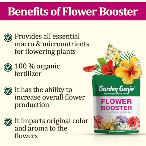 Image of Garden Genie Flower Booster Fertilizer for Flowering Plants, 830g | Organic Fertilizer for Flower Plants Home Garden | Essential Flowering Fertilizer Powder