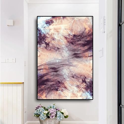 Toile murale encadrée pour habiller un grand mur vide salon scandinave