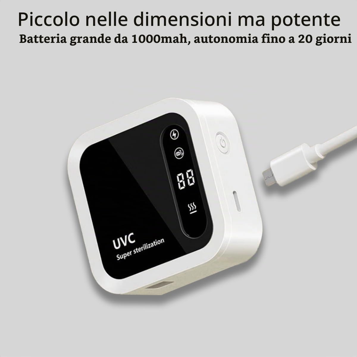 Sterilizzatore Spazzolini Da Denti Uv Disinfettante Per Spazzolini A Basso Rumore, Sterilizzatore Per Spazzolini 1000mah Scatola Portatile Per Asciugatura E Disinfezione, Bianco