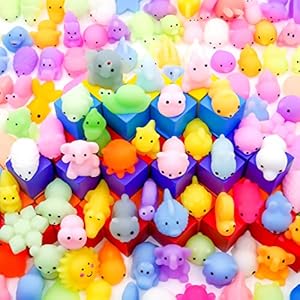 100 Pcs Kawaii Squishies, Mochi Squishy Toys for Kids Party Favors, Mini Sensory Stress Relief Toys, Goodie Bags Novelty…