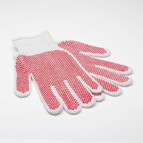 Mikki Dog, Puppy, Cat Grooming Cotton Glove Brush - Gentle Grooming - Gives a Shiny Glossy Coat, red/white