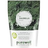CHLORELLA Algenpulver - Bio Superfood - Für natürliche Körperentgiftung, Verdauung, Abnehmen, Herz-Kreislauf, Energie und vieles mehr (200g BIO Chlorella Pulver)