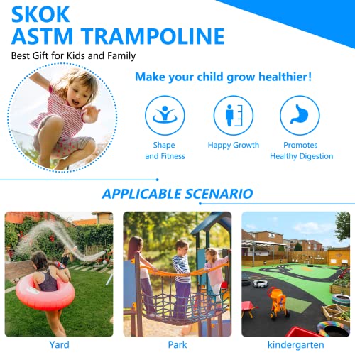 Image of SKOK Trampoline for Kids,400LBS Outdoor Trampoline with Net-ASTM Approved Trampoline for Children and Adults