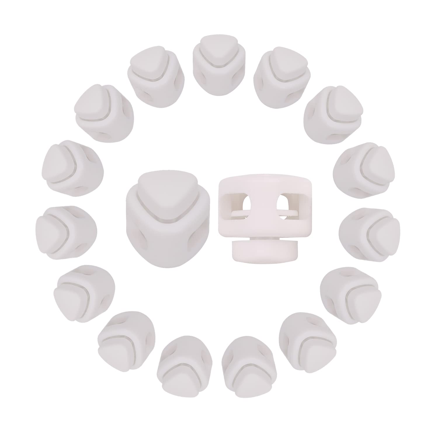Bloque-cordon double trou blanc pour réparer tentes et sacs de sport WedDecor x100