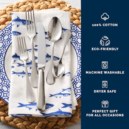 Servilletas de Tela Caskata School of Fish Set x4 22 in miniatura 3