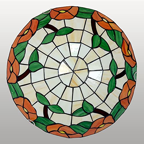 Lustre plafonnier vintage en vitrail fait main luminaire suspendu couloir salon DX23