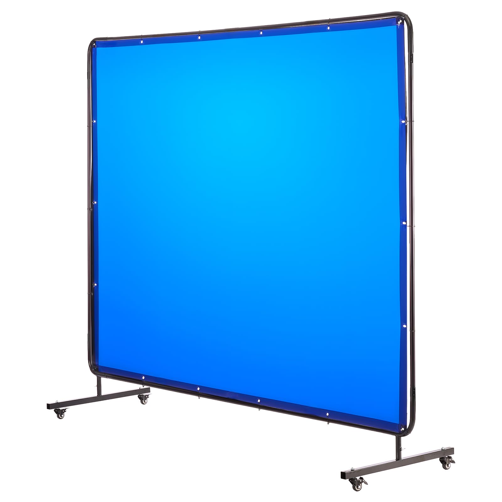 VEVOR Schweißvorhang, 1740x2340 mm Schweißschutzwand, flammhemmende Vinyl-Schweißschutzwand mit feststellbaren Schwenkrädern und 6-stufigem UV-Schutz für Werkstatt-/Industrieeinsatz, Blau