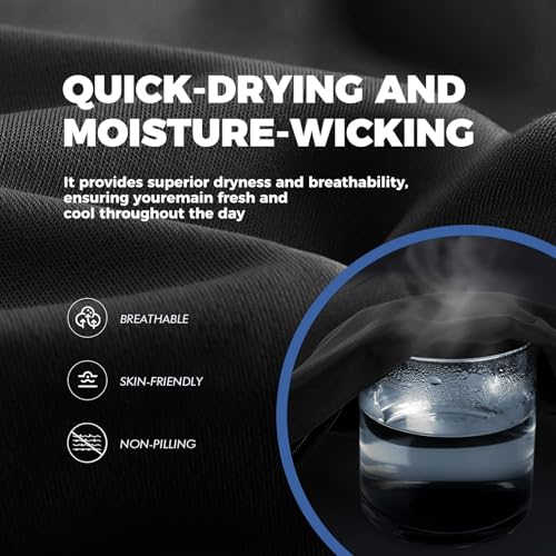 5 Pack Workout Mens T Shirts - Black Gym Quick Dry Short Sleeve Moisture Wicking Tee Tops for Athletic Work Casual Running3