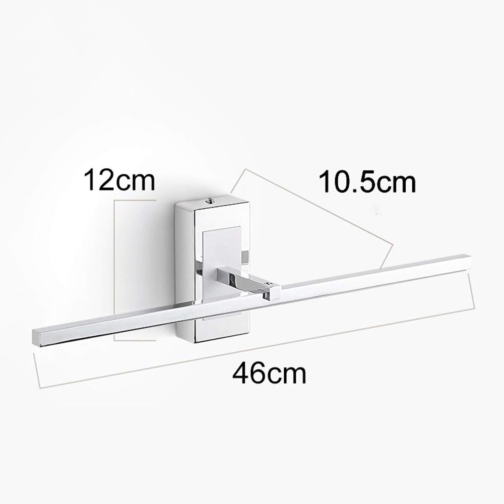 Luz espejo baño, luz frontal espejo LED 8W 46CM IP44 para, lámpara espejo tocador blanco cálido 3000K, iluminación frontal maquillaje baño Pantalla acrílica, a prueba salpicaduras