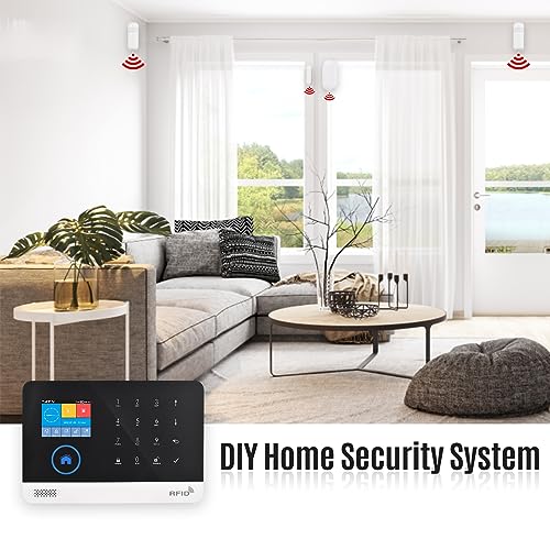 Tomshin Sistema de alarme de segurança para casa 2.4G WiFi GSM 2.4 polegadas TFT LCD Kit de sistema