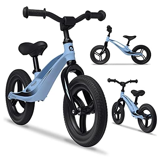 LIONELO Bart Tour sparkcykel för barn från 2 år upp till 30 kg, magnesiumram, sportig stil, underhållsfria PU 12" hjul, justerbar ratt och sitthöjd, slitstark och mycket lätt