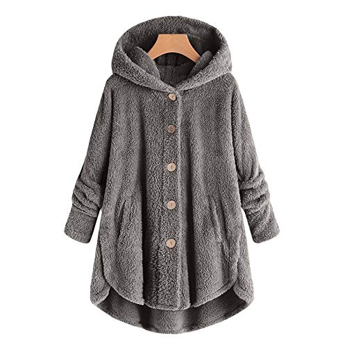 Womens Sherpa Jackets Button Down Plus Size Fleece Shaggy Hoodie Overcoat Furry Winter Plush Fuzzy Cardigan Jacket2
