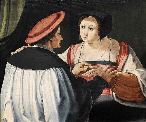 Sublimez un mur vide avec la toile Les Fiancés Lucas Van Leyden format 60x90cm pour salon
