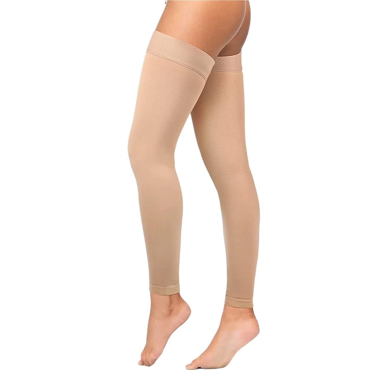 Kompressions Beinlinge 1 Paar Oberschenkelhohe, fußlose Kompressionsstrümpfe for Damen und Herren, feste Kompression (20–30 mmHg), abgestufte Unterstützung Für den Sport