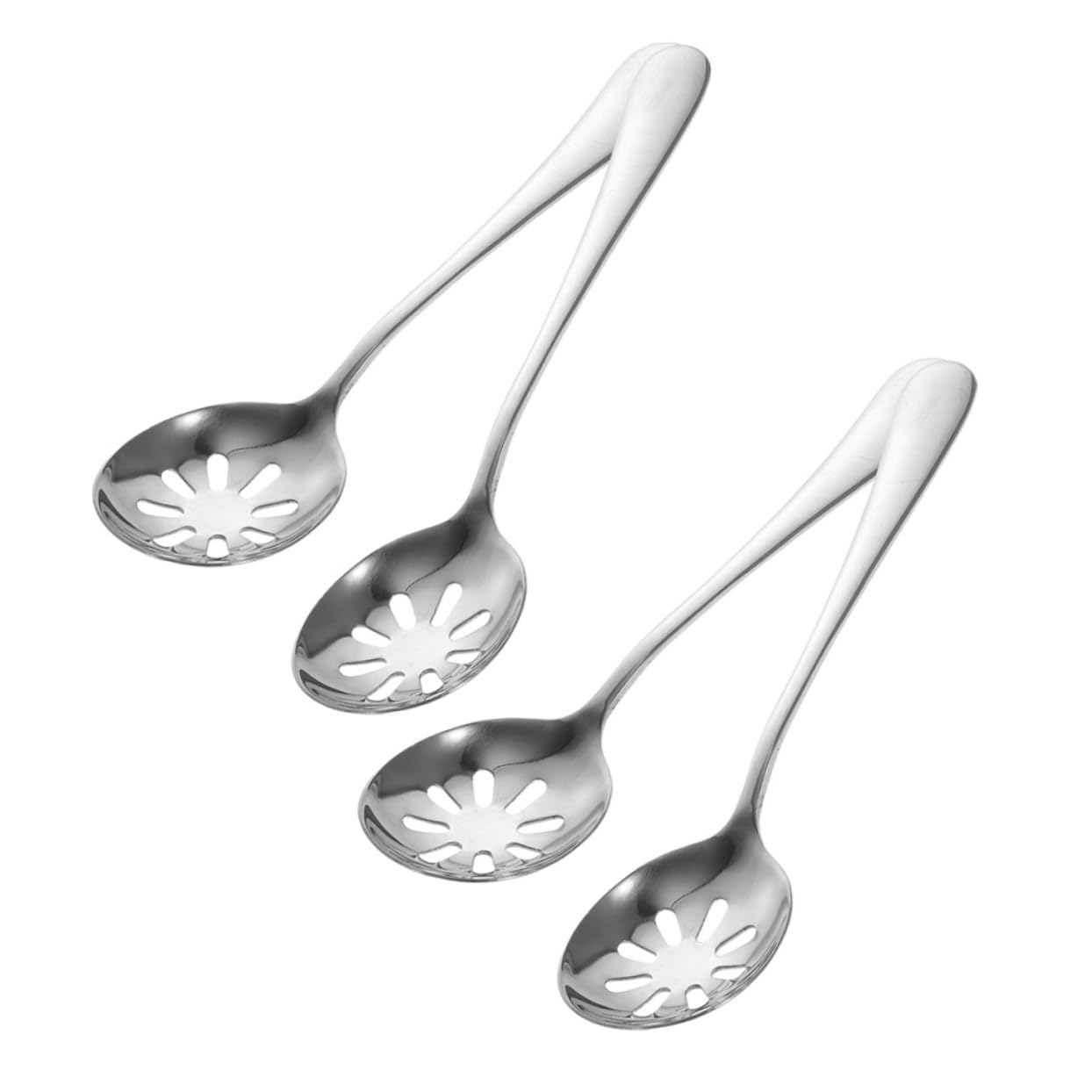 4 Stück Servierlöffel aus Edelstahl mit Schlitz für Täglichen Gebrauch Kleine Küchenaccessoires zum Servieren von Fleischbällchen und Eintöpfen