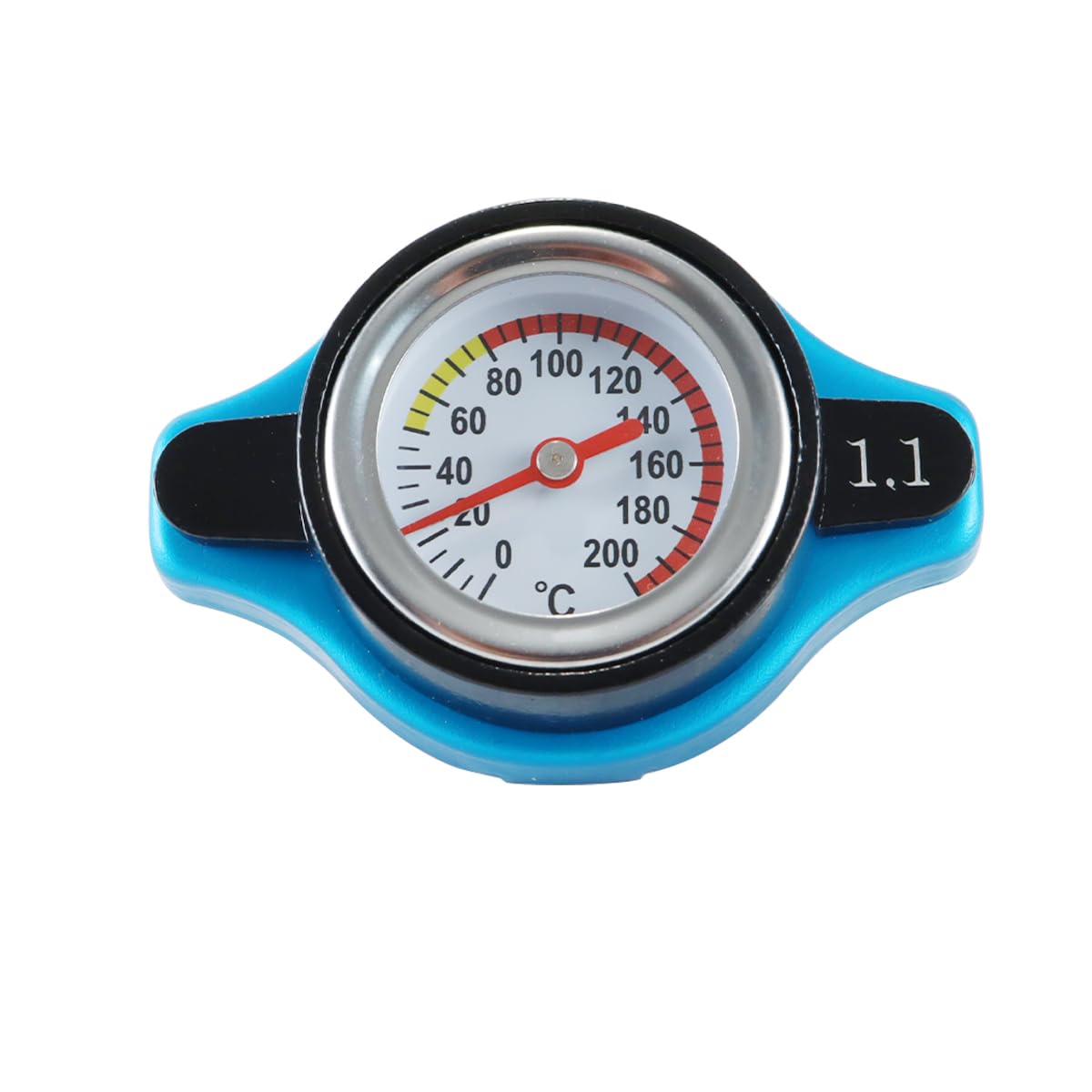 Tappo universale per radiatore con indicatore di temperatura, coperchio del serbatoio dell'acqua a prova di perdite per auto, moto, ATV, UTV (1,1 bar)