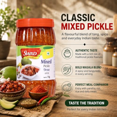 Image of SWAD Delicious and Tangy Mixed Pickle Achar /Mango, Lemon, Green Chillies, Carrot, Kerda Mixed Pickle - 1 Kg